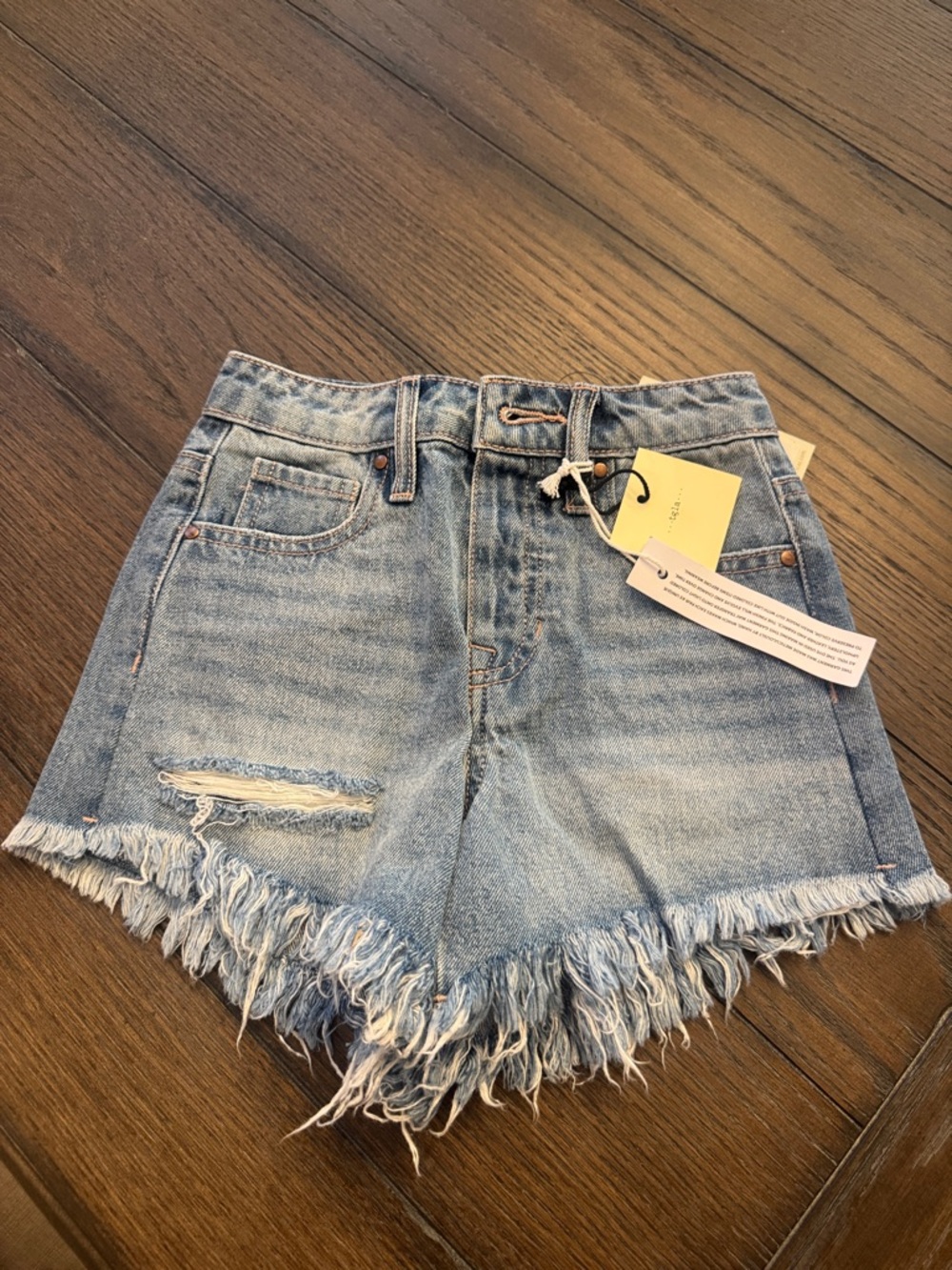 tgla Light Blue Distressed Denim Shorts